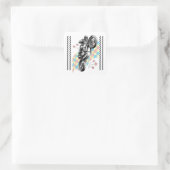 motorrijder vierkante sticker (Tas)