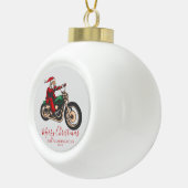 Motorrijder Vrolijk Kerstfeest Keramische Bal Ornament (Rechts)