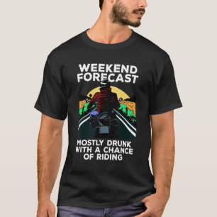 Motorrijder Weekendvoorspelling Motor en Bier T-shirt