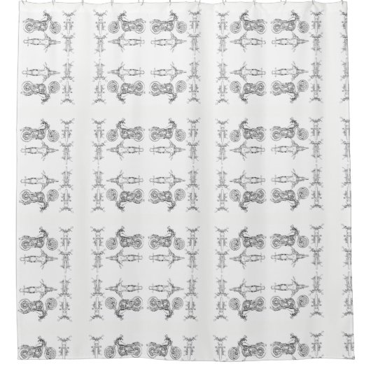 Motorrijdschoengordijn Douchegordijn (Voorkant)