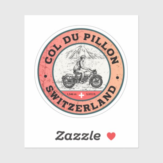 Motorrijtournee van Col du Pillon swiss-alps Sticker (Vel)