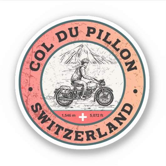 Motorrijtournee van Col du Pillon swiss-alps Sticker (Voorkant)