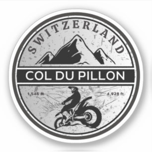 Motorrijtournee van Col du Pillon swiss-alps Sticker
