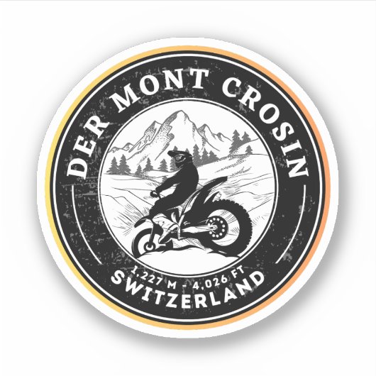 Motorrijtournee van kolonel du Mont Crosin swiss-a Sticker (Voorkant)