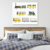 Motorrijtuigen die op de spoorweg worden ingezet,  canvas afdruk (Insitu (Slaapkamer))