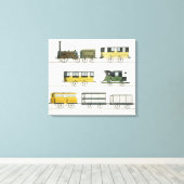 Motorrijtuigen die op de spoorweg worden ingezet,  canvas afdruk (Insitu (Houten vloer))