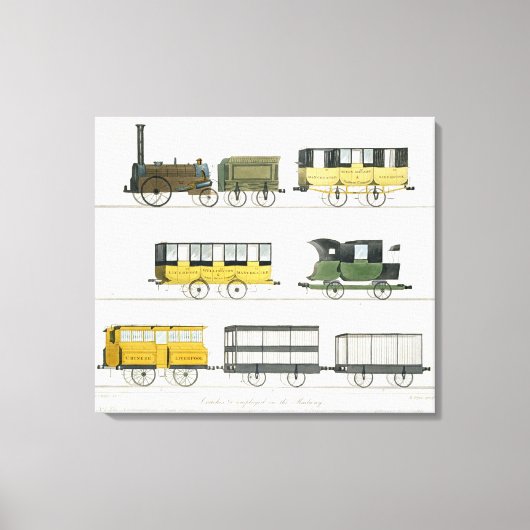 Motorrijtuigen die op de spoorweg worden ingezet,  canvas afdruk (Voorkant)