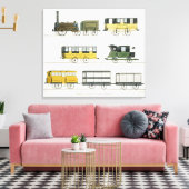 Motorrijtuigen die op de spoorweg worden ingezet,  canvas afdruk (Insitu (Woonkamer))