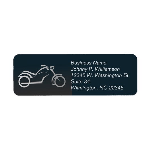 Motorrijwiel Black White Personal Business Etiket (Voorkant)