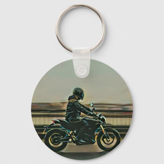Motorrijwiel cadeau sleutelhanger (Voorkant)