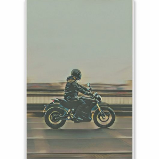 Motorrijwiel cadeau sticker (Voorkant)