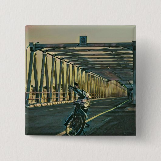 Motorrijwiel cadeau vierkante button 5,1 cm (Voorkant)