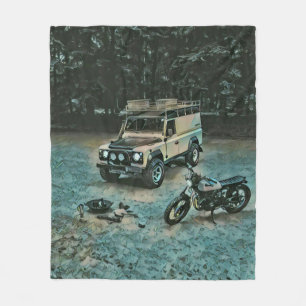 Motorrijwiel cadeau voor Retro Fleece Deken