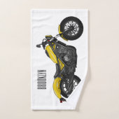Motorrijwiel, cartoon bad handdoek (Handdoek)