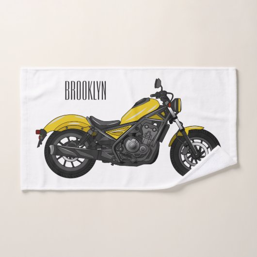 Motorrijwiel, cartoon bad handdoek (Handdoek)