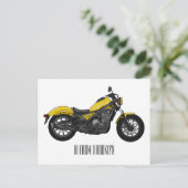 Motorrijwiel, cartoon briefkaart (Staand voorkant)