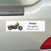 Motorrijwiel, cartoon bumpersticker (Op auto)