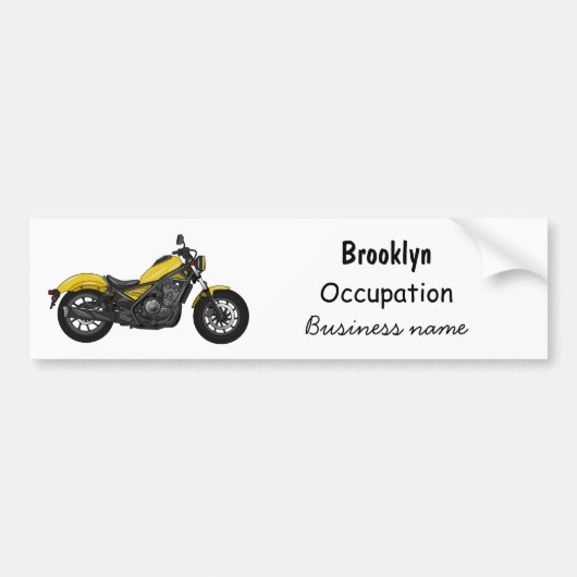 Motorrijwiel, cartoon bumpersticker (Voorkant)