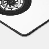 Motorrijwiel, cartoon bureaumat (Hoek)