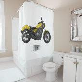 Motorrijwiel, cartoon douchegordijn (In situ)