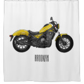 Motorrijwiel, cartoon douchegordijn (Voorkant)