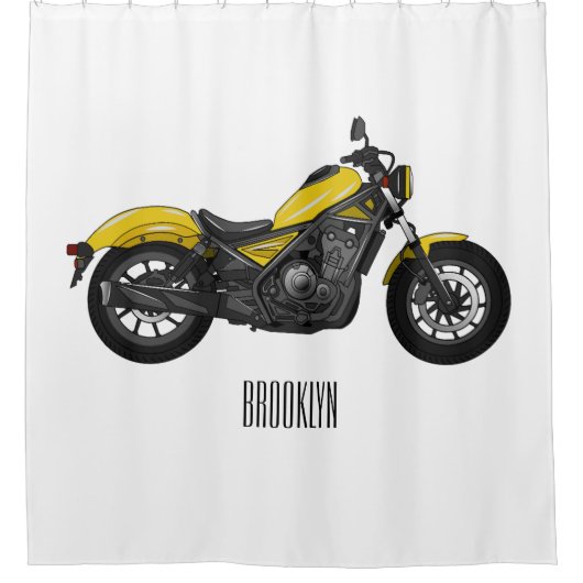 Motorrijwiel, cartoon douchegordijn (Voorkant)