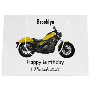 Motorrijwiel, cartoon groot cadeauzakje