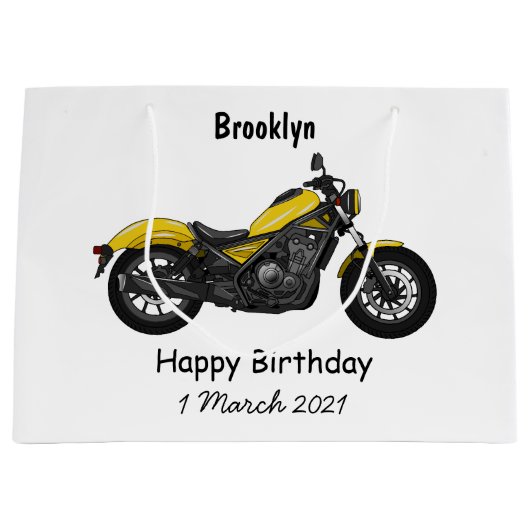 Motorrijwiel, cartoon groot cadeauzakje (Voorkant)