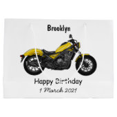 Motorrijwiel, cartoon groot cadeauzakje (Achterkant)