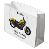 Motorrijwiel, cartoon groot cadeauzakje (Achterkant Gekanteld)