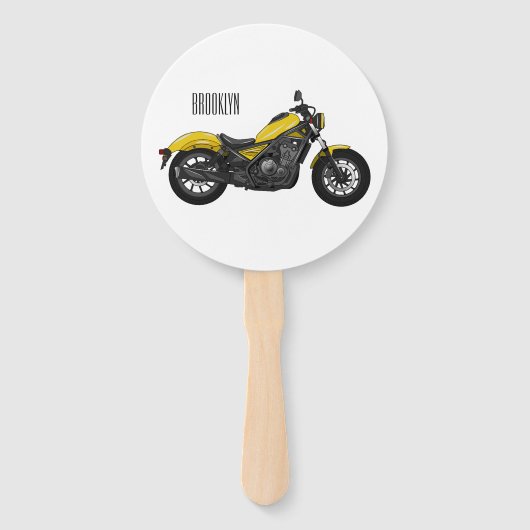 Motorrijwiel, cartoon handwaaier (Voorkant)