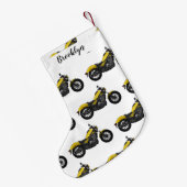 Motorrijwiel, cartoon kleine kerstsok (Achterkant (Hangend))