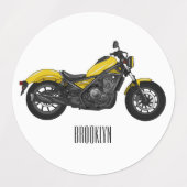 Motorrijwiel, cartoon labels (Design 2)