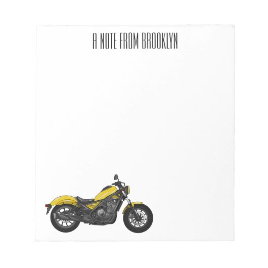 Motorrijwiel, cartoon notitieblok (Voorkant)