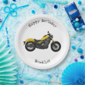 Motorrijwiel, cartoon papieren bordje (Feest)