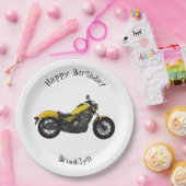 Motorrijwiel, cartoon papieren bordje (Feest)
