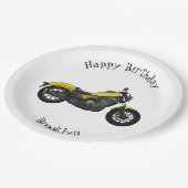 Motorrijwiel, cartoon papieren bordje (Gekanteld)