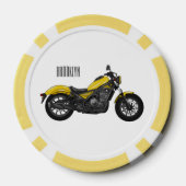 Motorrijwiel, cartoon poker chips (Achterkant)