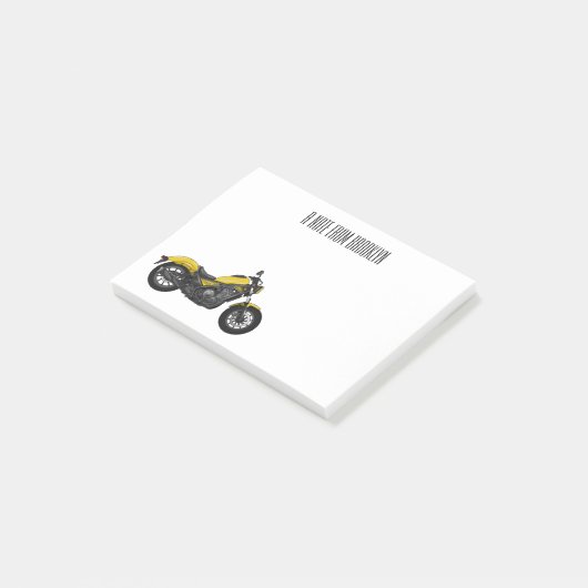 Motorrijwiel, cartoon post-it® notes (Schuin)