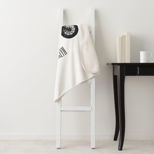 Motorrijwiel, cartoon sherpa deken (In situ)