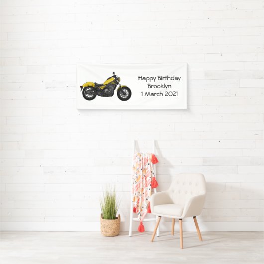 Motorrijwiel, cartoon spandoek (Insitu)