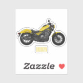 Motorrijwiel, cartoon sticker (Vel)