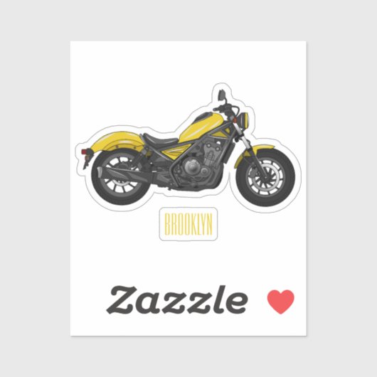 Motorrijwiel, cartoon sticker (Vel)