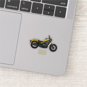 Motorrijwiel, cartoon sticker