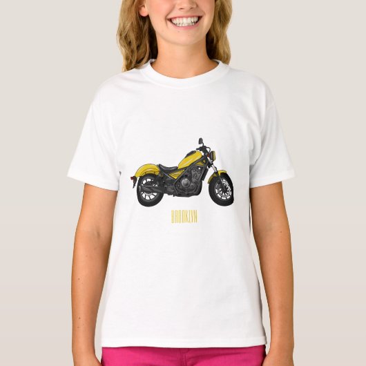 Motorrijwiel, cartoon t-shirt (Voorkant)