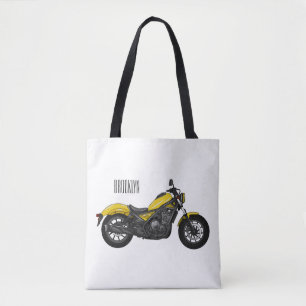 Motorrijwiel, cartoon tote bag