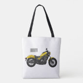 Motorrijwiel, cartoon tote bag (Achterkant)