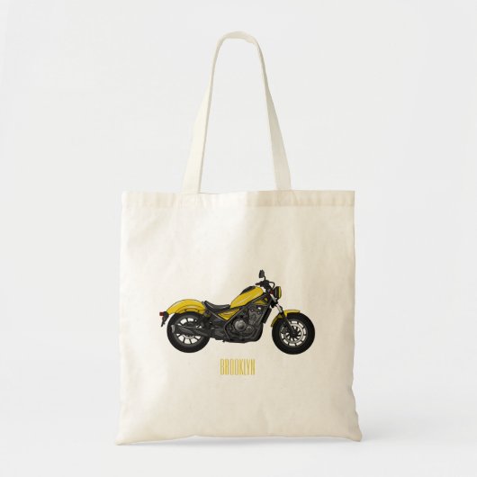 Motorrijwiel, cartoon tote bag (Voorkant)