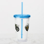 Motorrijwiel cartoon van militaire kruiser acryl drinkbeker (Rechts)