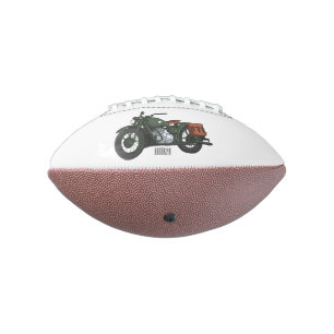 Motorrijwiel cartoon van militaire kruiser american football